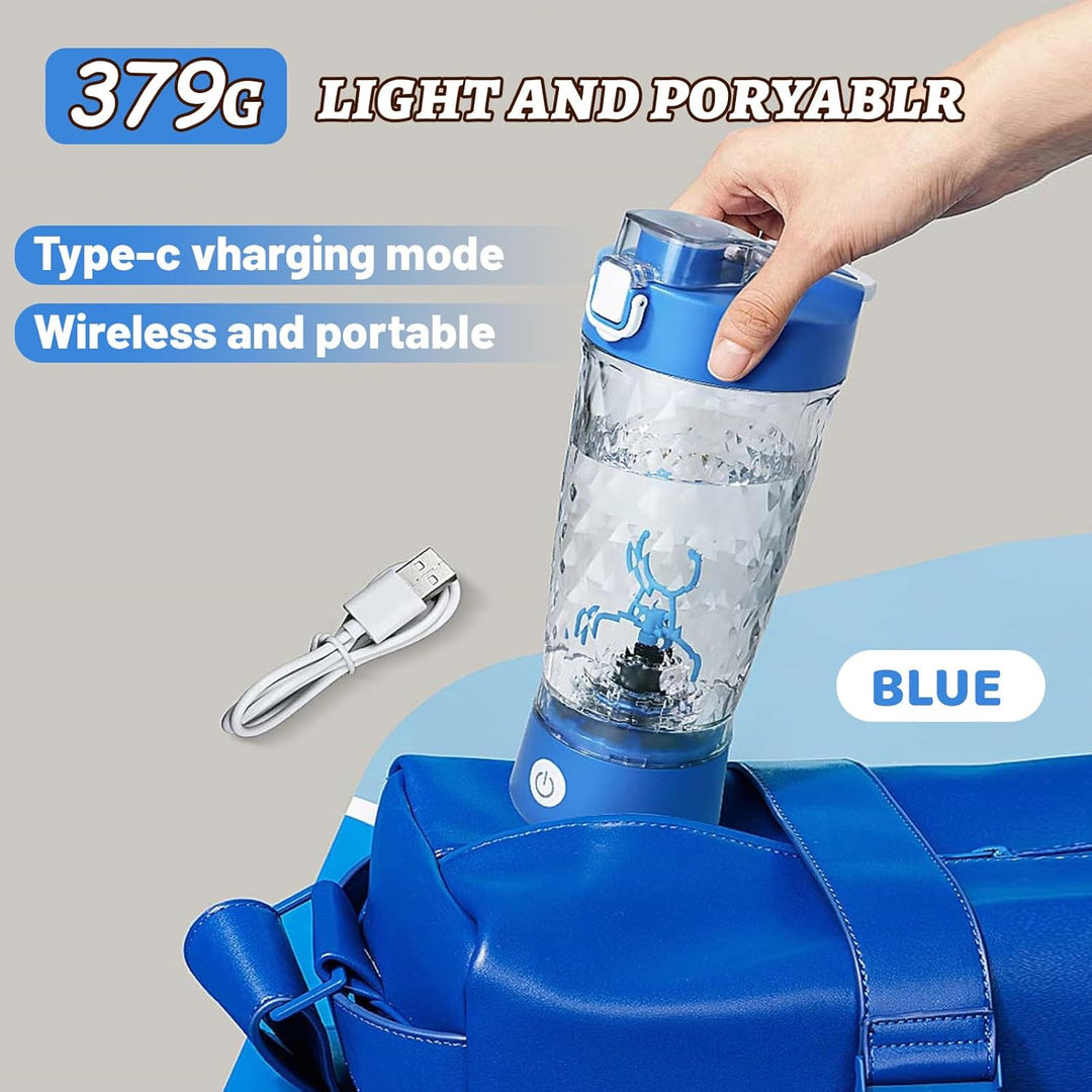 Flintronic Přenosný elektrický shaker na protein 650 ml, modrá