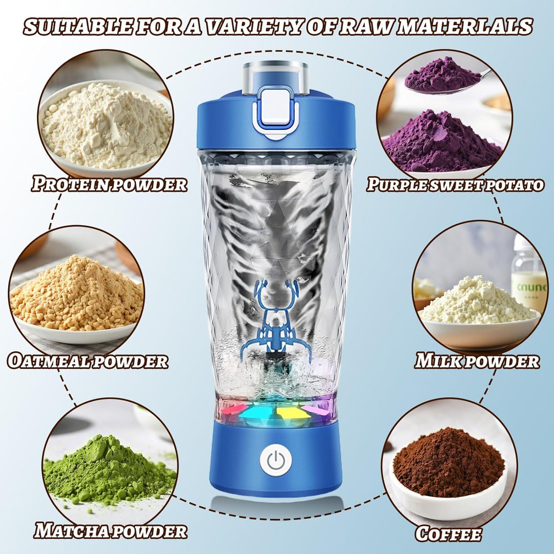 Flintronic Přenosný elektrický shaker na protein 650 ml, modrá