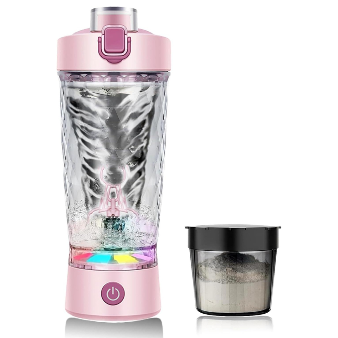 Flintronic Přenosný elektrický shaker na protein 650 ml, růžová