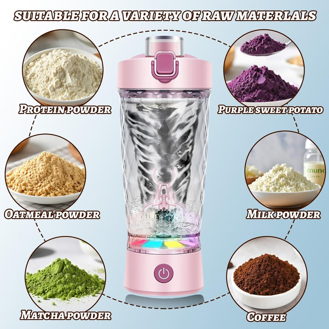 Flintronic Přenosný elektrický shaker na protein 650 ml, růžová