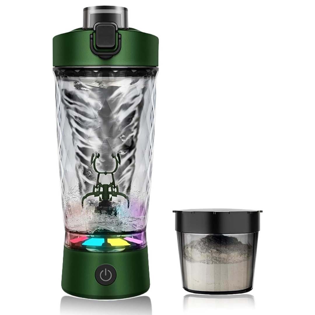 Flintronic Přenosný elektrický shaker na protein 650 ml, zelená