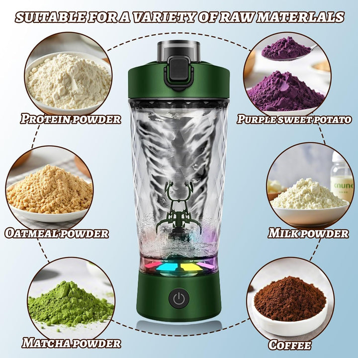 Flintronic Přenosný elektrický shaker na protein 650 ml, zelená