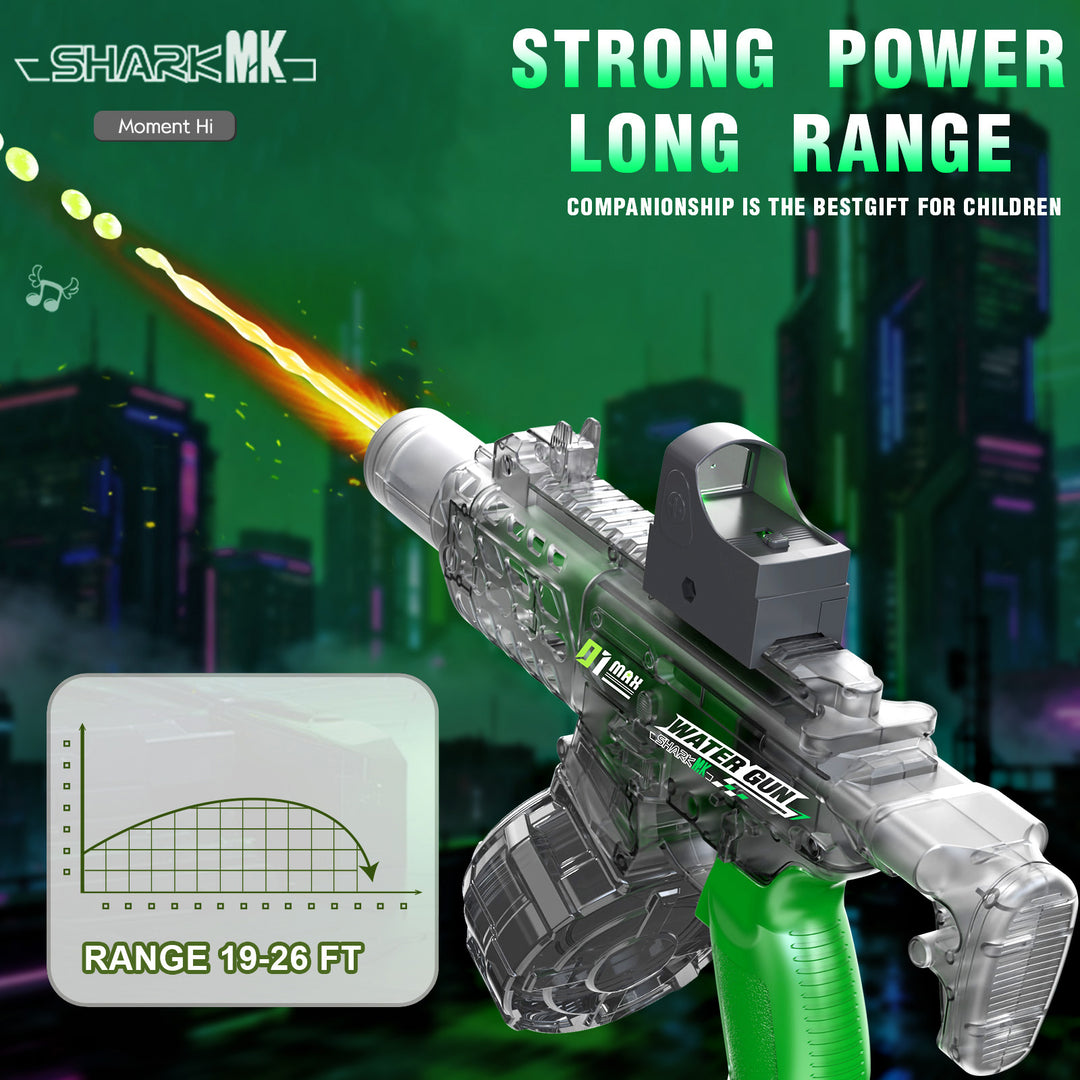 BATTLE Elektrická vodní pistole AK47 – světelné efekty, dostřel 8–10 m, 270 ml zásobník