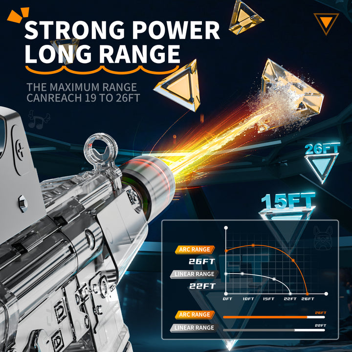 BATTLE Elektrická vodní pistole AK47 – světelné efekty, dostřel 8–10 m, 270 ml zásobník