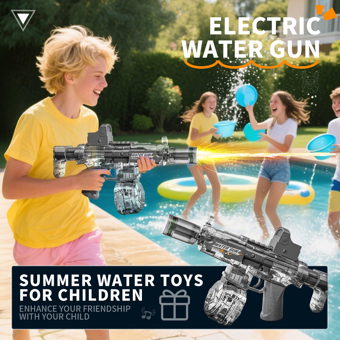 BATTLE Elektrická vodní pistole AK47 – světelné efekty, dostřel 8–10 m, 270 ml zásobník