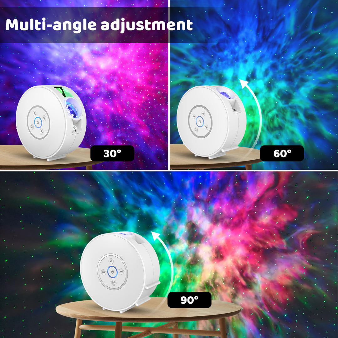 Projektor galaxie a nočnej oblohy – 6 kaziet so snímkami, Bluetooth reproduktor, ovládanie pomocou aplikácie