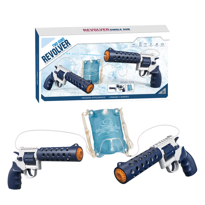 REVOLVER Elektrická vodná pištoľ | 1,2L zásobník, 6–8m dostrel, automatické strieľanie