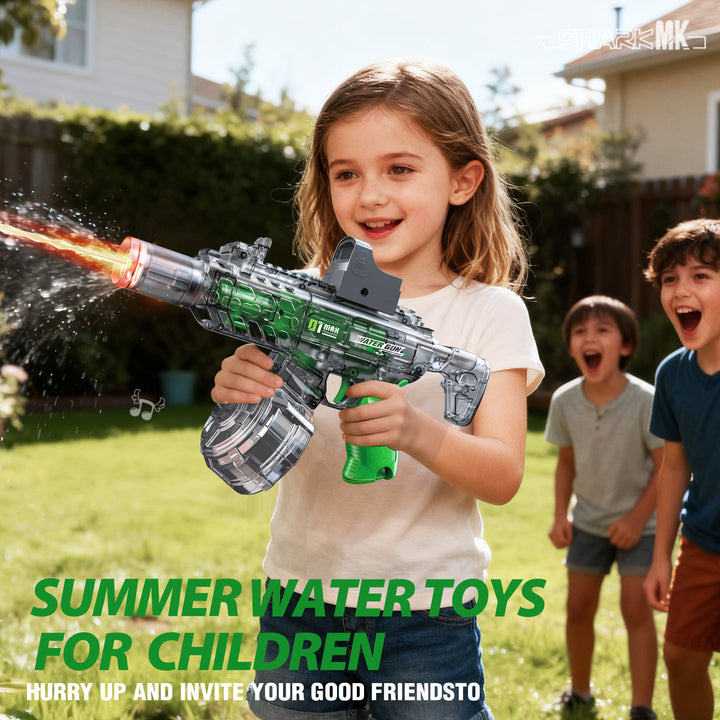 BATTLE Elektrická vodní pistole AK47 – světelné efekty, dostřel 8–10 m, 270 ml zásobník
