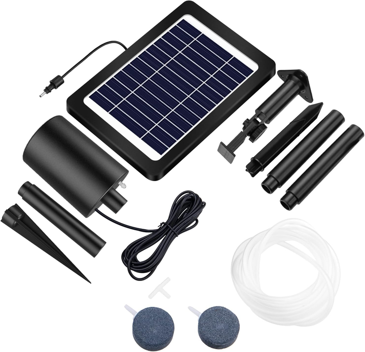 Fapiere Solárny prevzdušňovač jazierka 4 W – s batériou 2200 mAh, 3 režimy prevádzky