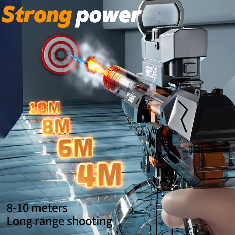 Elektrická vodní pistole SMG – světelné efekty, dostřel 8–10 m, 425 ml zásobník, 1200 mAh baterie