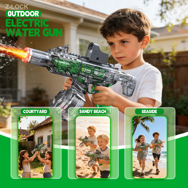 BATTLE Elektrická vodní pistole AK47 – světelné efekty, dostřel 8–10 m, 270 ml zásobník