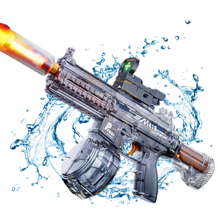 Elektrická vodní pistole M416 - světelné efekty, dostřel 8-10 m, 170 ml zásobník, 500 mAh baterie