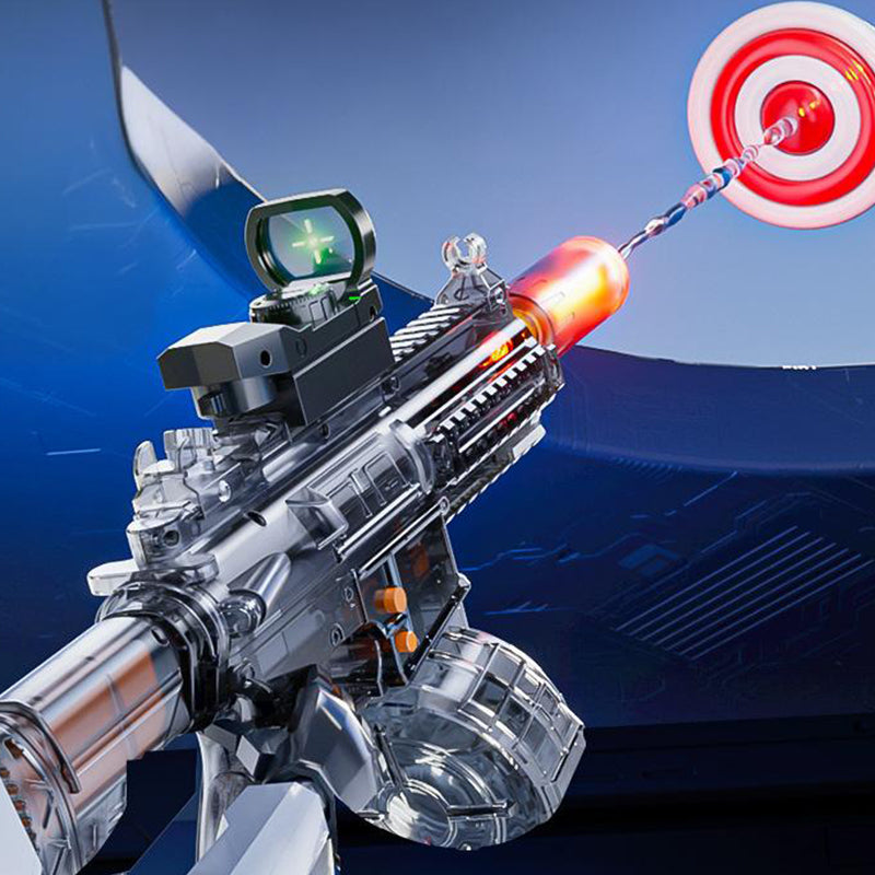 Elektrická vodní pistole M416 - světelné efekty, dostřel 8-10 m, 170 ml zásobník, 500 mAh baterie