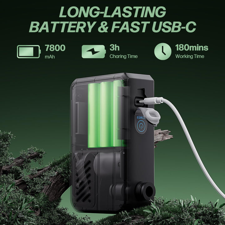 Mytrix Přenosná kempingová sprcha – vysoký tlak vody 10 l/min, 7800 mAh a 4 režimy proudu