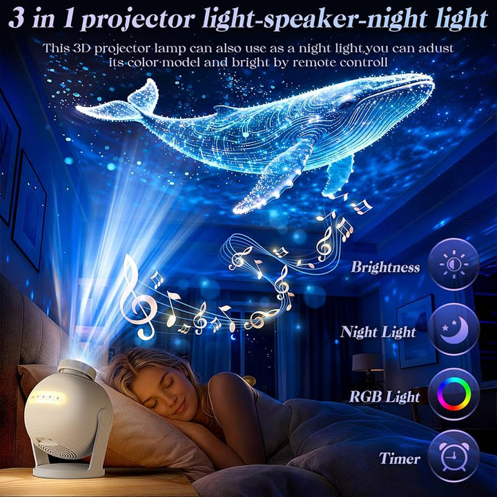 Nanxin Dynamický 3D projektor galaxie SK19 – 60 video scén, Bluetooth reproduktor a diaľkové ovládanie