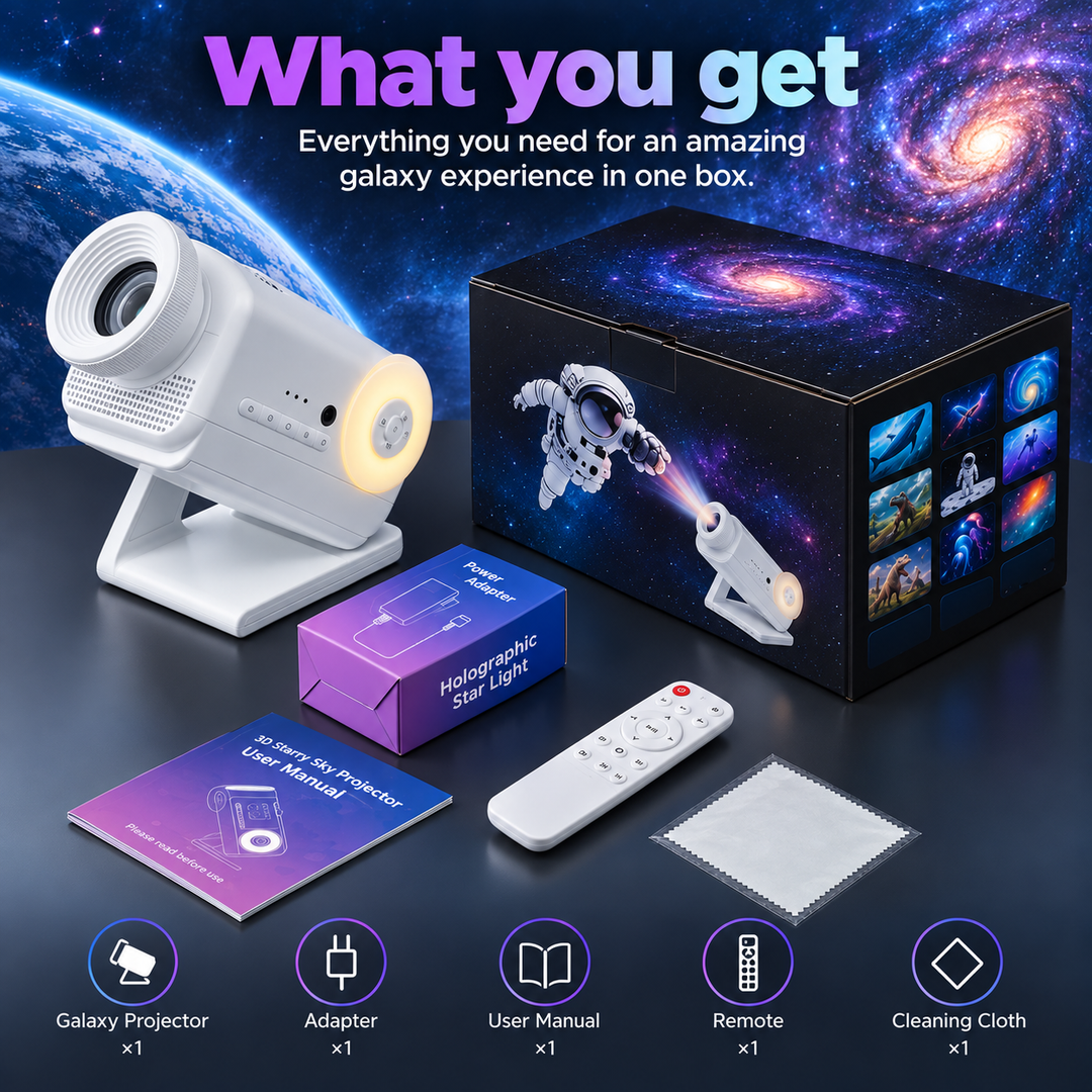 Dynamický 3D projektor BL-3D02 – 60 video scén, Bluetooth reproduktor, diaľkové ovládanie, nočné svetlo