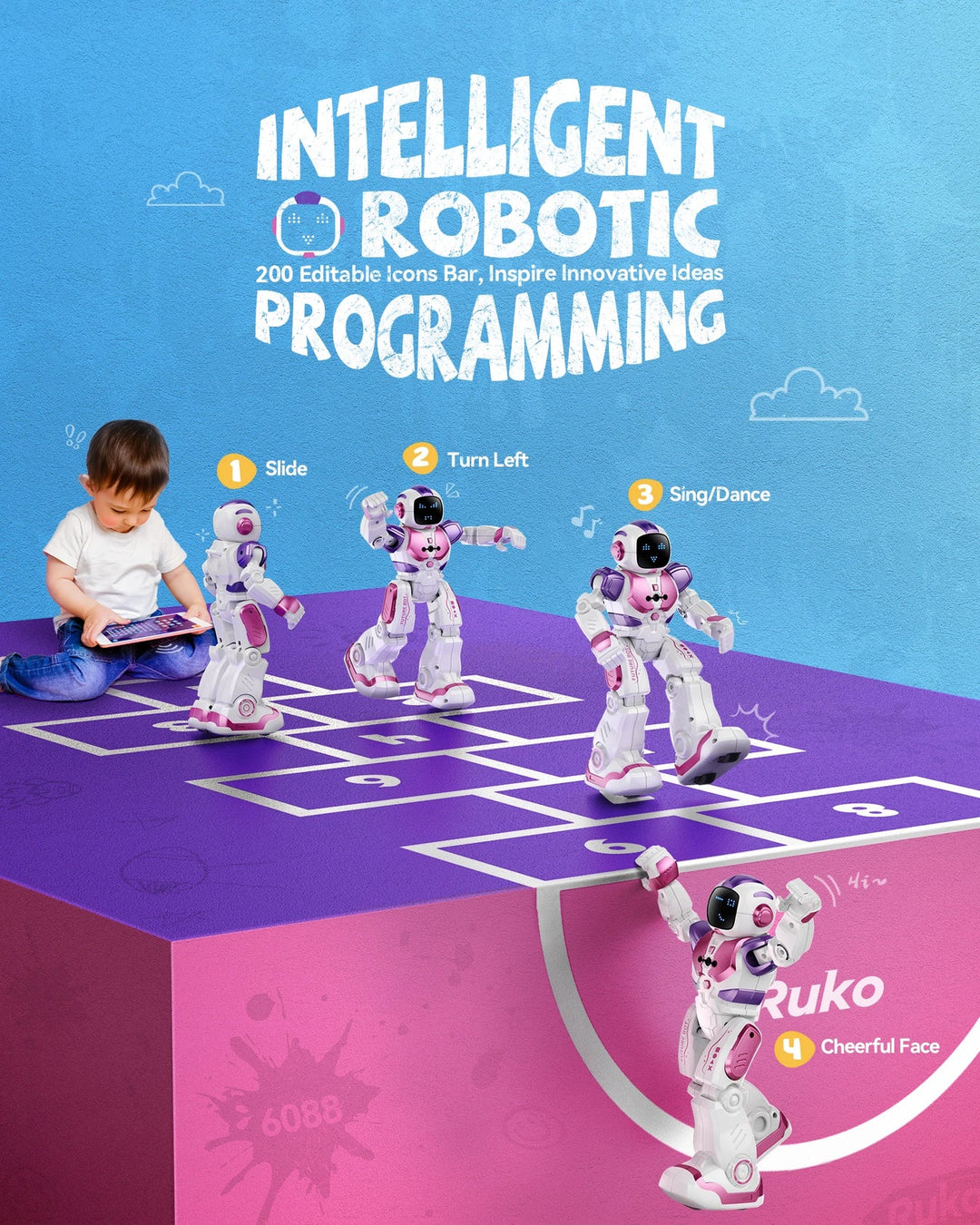 Ruko 6088 Inteligentní robot pro děti s aplikací a dálkovým ovládáním