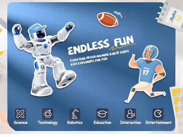 Ruko 1088 Carle – velký programovatelný robot pro děti s aplikací a hlasovým ovládáním