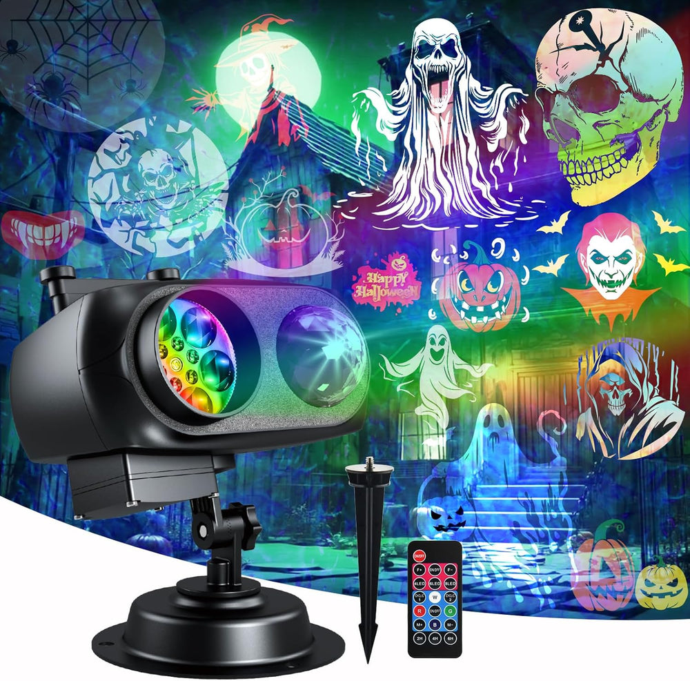 MOSSNDAR Venkovní projektor s motivy – 12 filmů, 10 efektů mořských vln, dálkové ovládání