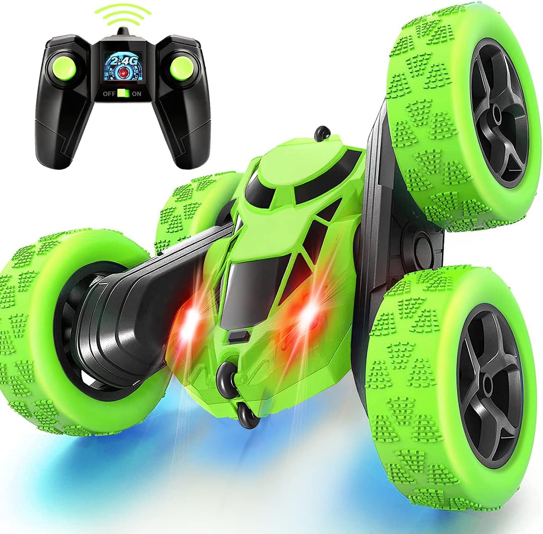 MidiVix RC kaskadérské auto – oboustranné 4WD auto na dálkové ovládání s 360° rotací, zelená