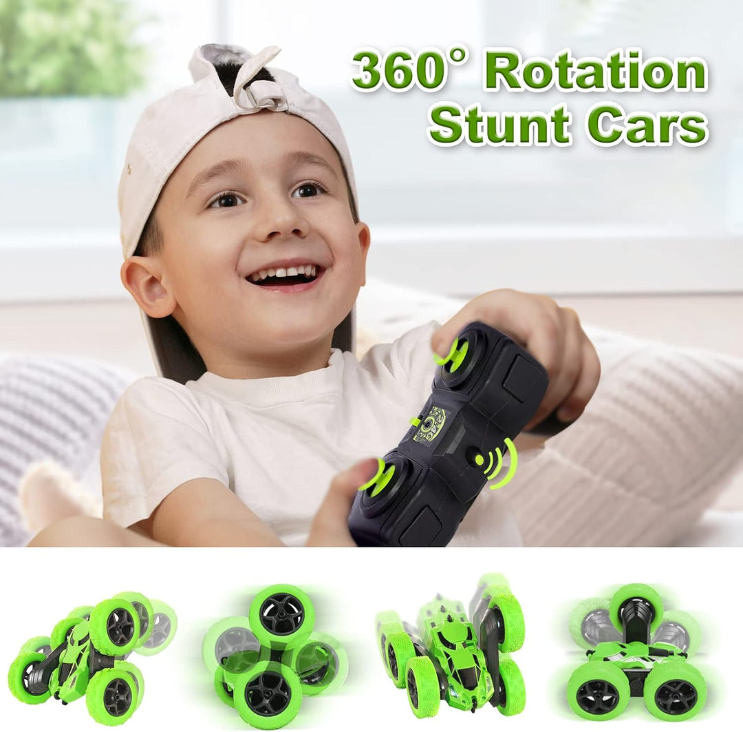 MidiVix RC kaskadérské auto – oboustranné 4WD auto na dálkové ovládání s 360° rotací, zelená