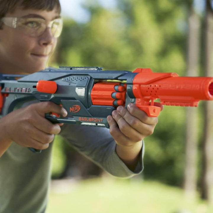 NERF Elite 2.0 Eaglepoint RD-8 – blaster s bubnovým zásobníkem, zaměřovačem a 16 šipkami