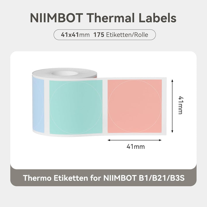 NIIMBOT Samolepicí barevné štítky pro tiskárny B21, B1, B3S, 41x41cm