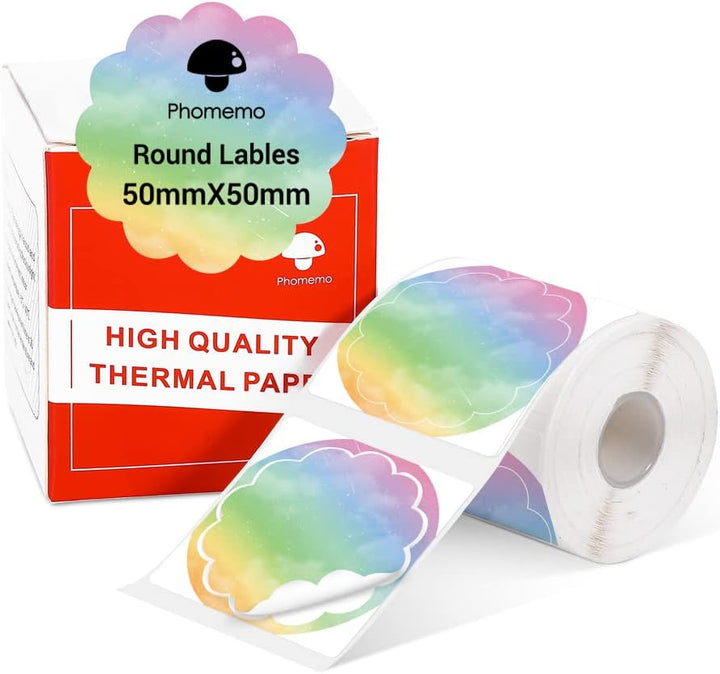 Náhradní samolepící barevné štítky do tiskárny Phomemo M110, M120, M200, M220, M221, 50 x 50 mm, vícebarevná