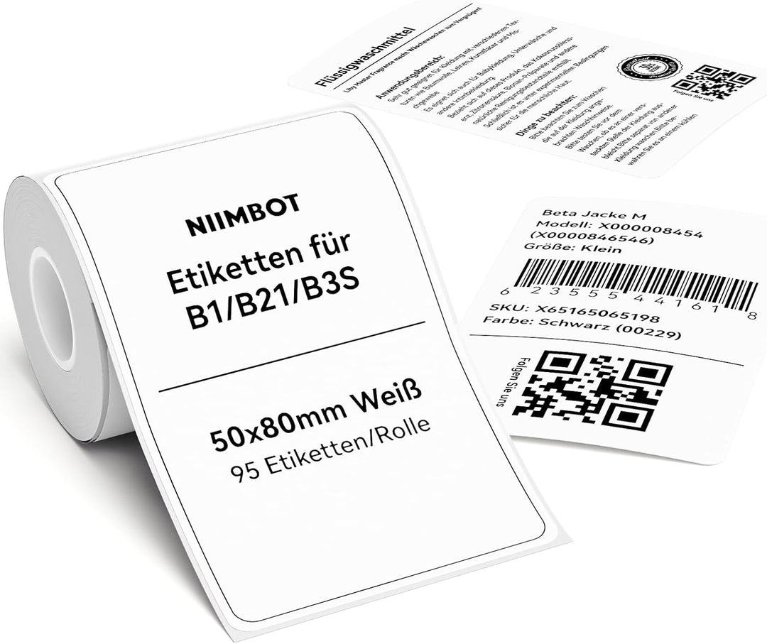 Niimbot náhradní samolepící štítky pro tiskárny B21, B21S, B1, B3S, 50 x 80 mm, 95 ks/role