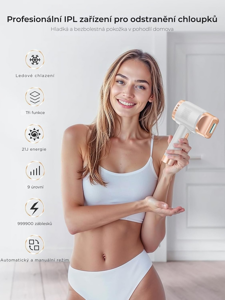 Oupseen IPL Laserový epilátor s chladicím systémem, zlatá