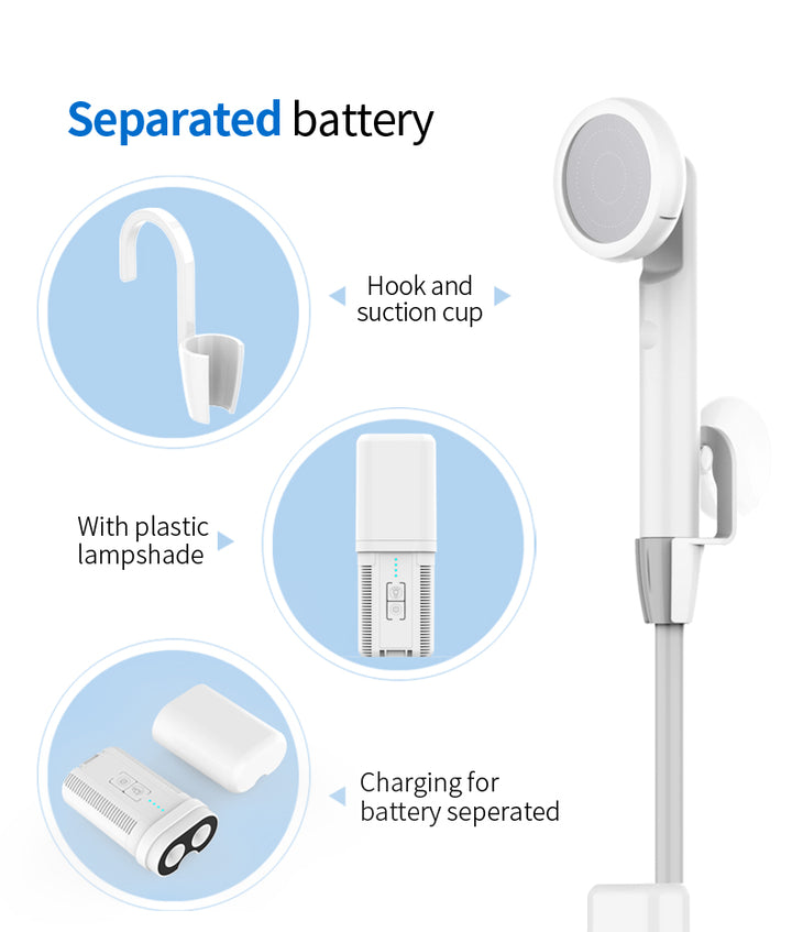 Přenosná kempingová sprcha JP-2203 – bezdrátová venkovní sprcha s baterií a USB-C nabíjením