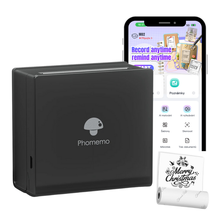 Phomemo M02 Chytrá přenosná tiskárna, černá