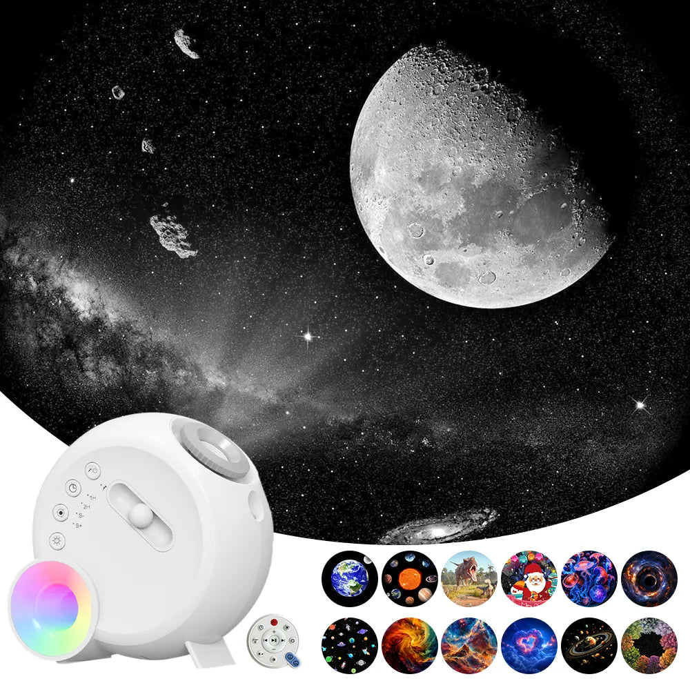 Projektor galaxie s funkcí meteoritu | 13 kazet se snímky ve 4K kvalitě a ovládání přes aplikaci