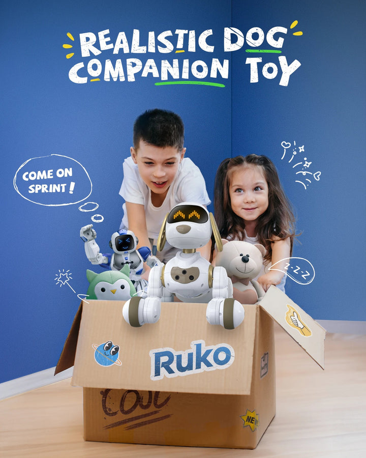 Ruko 18011 Inteligentní robotický pes s LED výrazy a dálkovým ovládáním