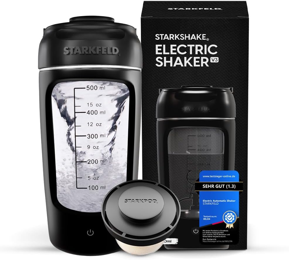 STARKFELD® Přenosný elektrický šejkr na protein 650 ml | Protein shaker / černá
