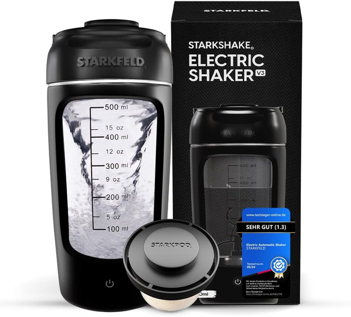 STARKFELD® Přenosný elektrický šejkr na protein 650 ml | Protein shaker / černá