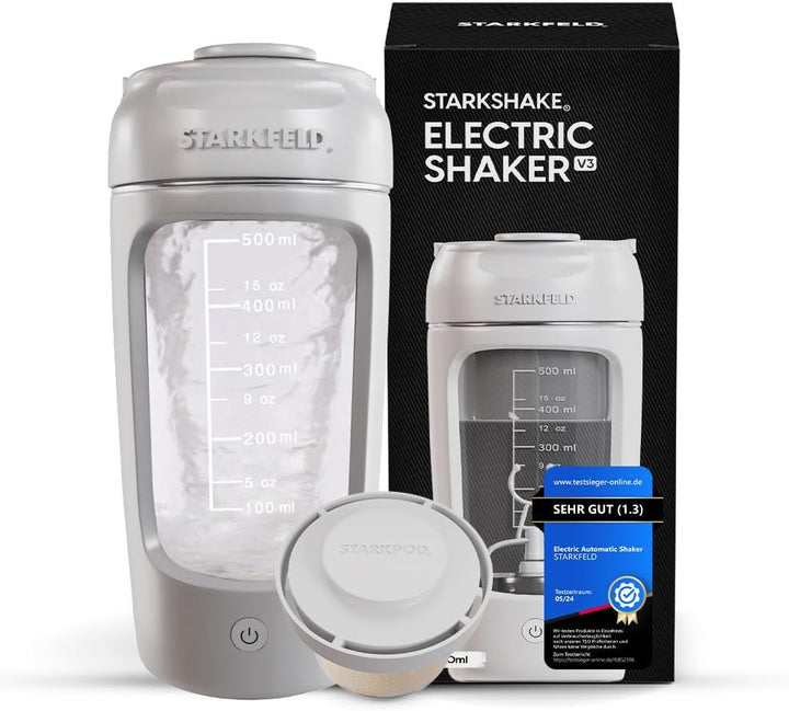 STARKFELD® Přenosný elektrický šejkr na protein 650 ml | Protein shaker / Bílá