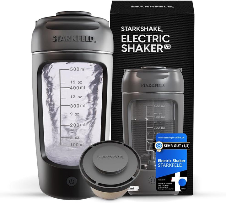 STARKFELD® Přenosný elektrický šejkr na protein 650 ml | Protein shaker / Šedá