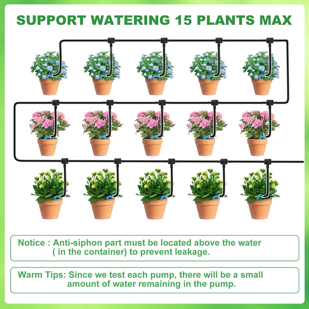 Solární zavlažovací systém IC018 – automatická kapková závlaha s LCD až pro 15 rostlin