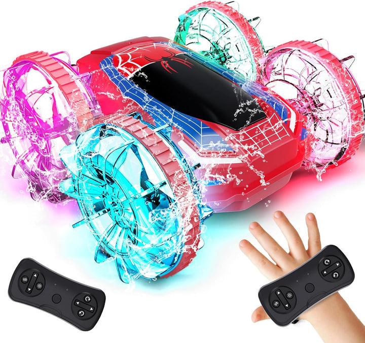 Tecnock Obojživelné RC Auto - 4WD, ovládání gesty, magnetické nabíjení, 60 min jízdy, LED světla, červená