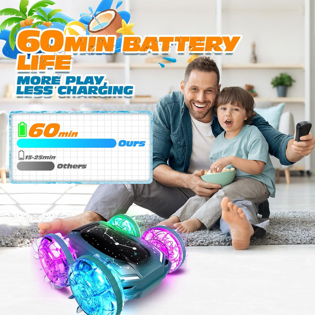 Tecnock Obojživelné RC Auto - 4WD, ovládání gesty, magnetické nabíjení, 60 min jízdy, LED světla, zelená