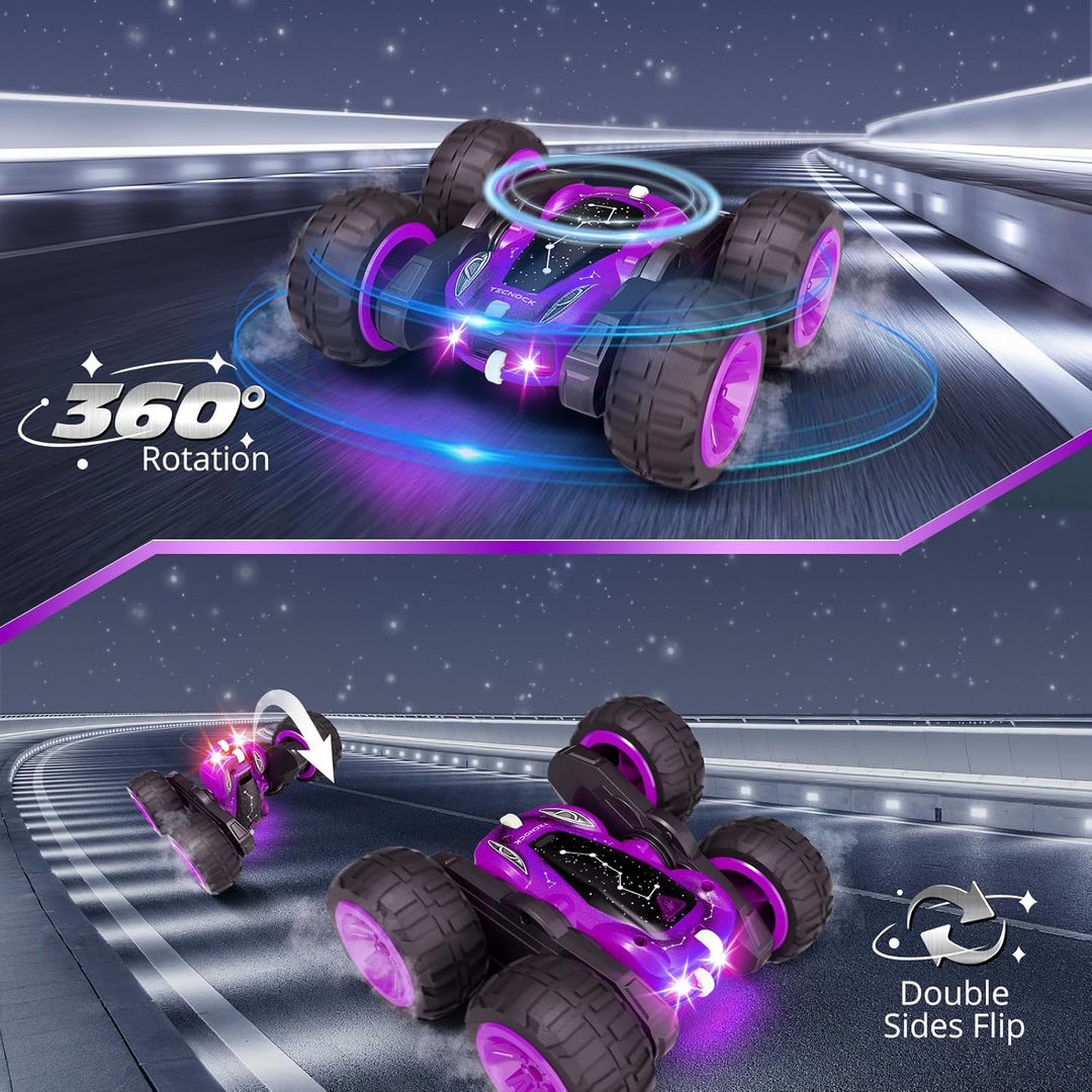 Tecnock RC Kaskadérské auto s 360° otočkami a LED světly, fialová