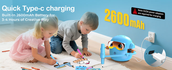 Thinkaroo Kreslící robot pro děti – interaktivní výuková hračka s hudbou a 100 kartami, modrá