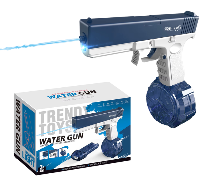 GLOCK Elektrická vodná pištoľ pre deti | Dlhý dostrel, 2 zásobníky, automatické strieľanie