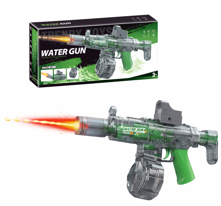 BATTLE Elektrická vodní pistole AK47 – světelné efekty, dostřel 8–10 m, 270 ml zásobník