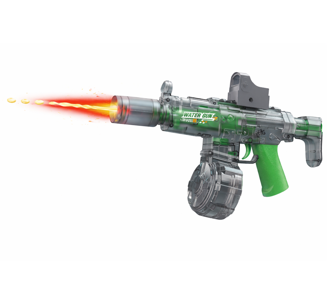 BATTLE Elektrická vodní pistole AK47 – světelné efekty, dostřel 8–10 m, 270 ml zásobník