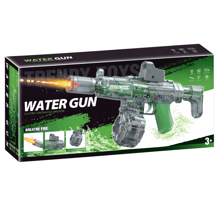 BATTLE Elektrická vodní pistole AK47 – světelné efekty, dostřel 8–10 m, 270 ml zásobník