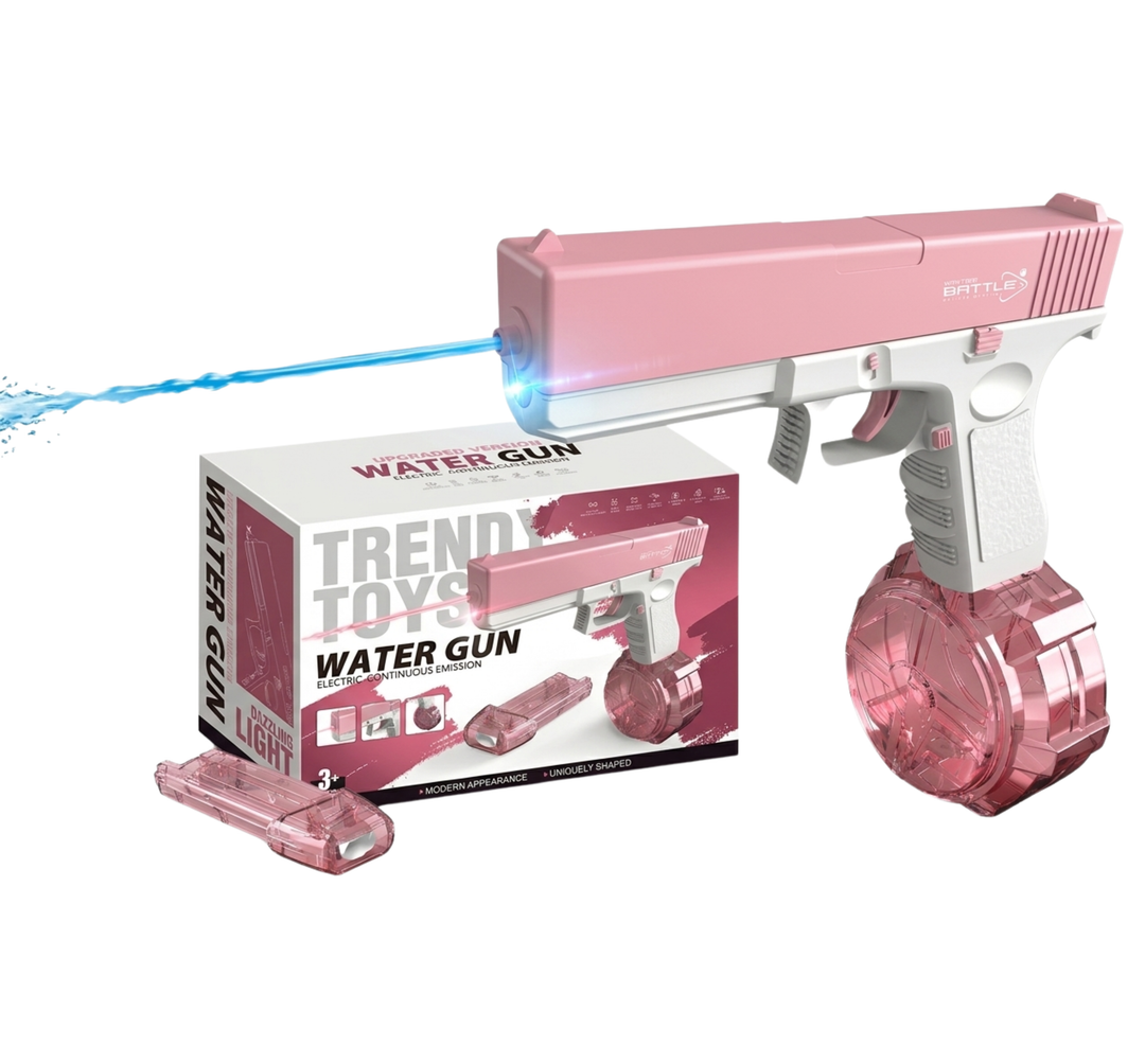 GLOCK Elektrická vodná pištoľ pre deti | Dlhý dostrel, 2 zásobníky, automatické strieľanie