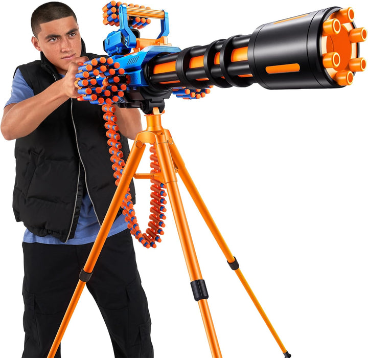 X-Shot Insanity Rage Fire – motorový blaster s pásem na 40 šipek, stativem a 72 pěnovými šipkami