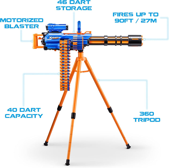 X-Shot Insanity Rage Fire – motorový blaster s pásem na 40 šipek, stativem a 72 pěnovými šipkami